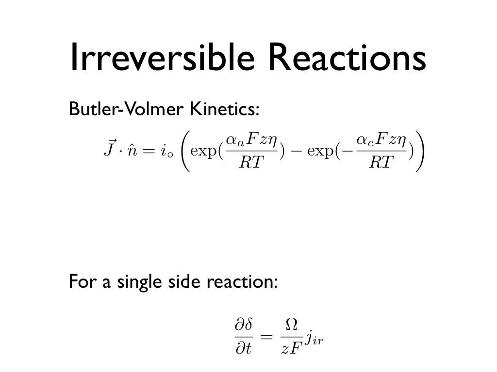 Irreversible Reactions