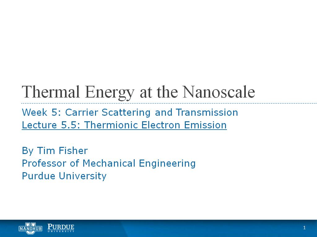 Lecture 5.5: Thermionic Electron Emission