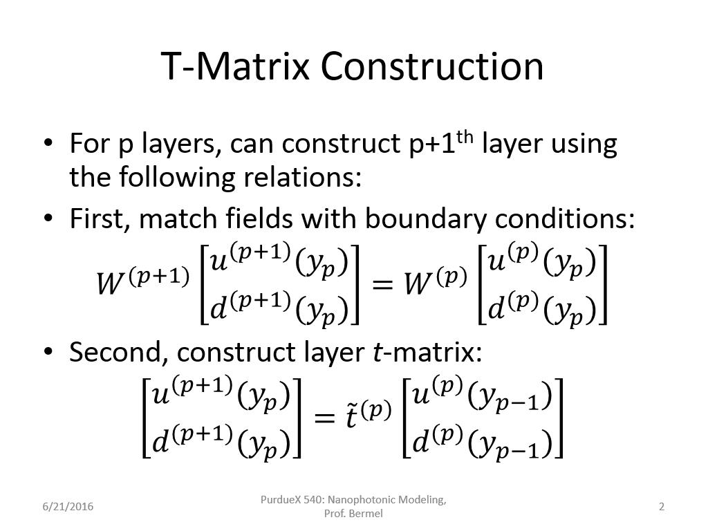 T-Matrix Construction