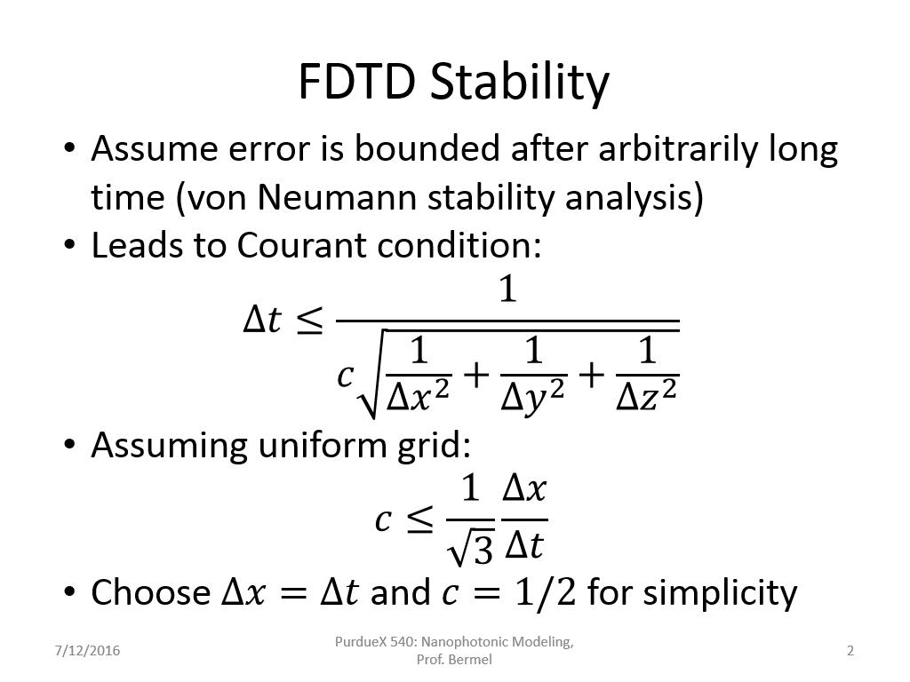 FDTD Stability