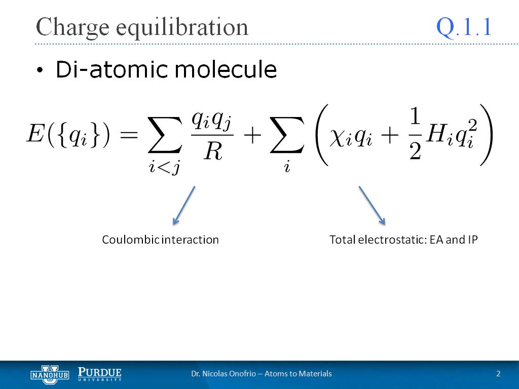 Q1.1 Charge equilibration