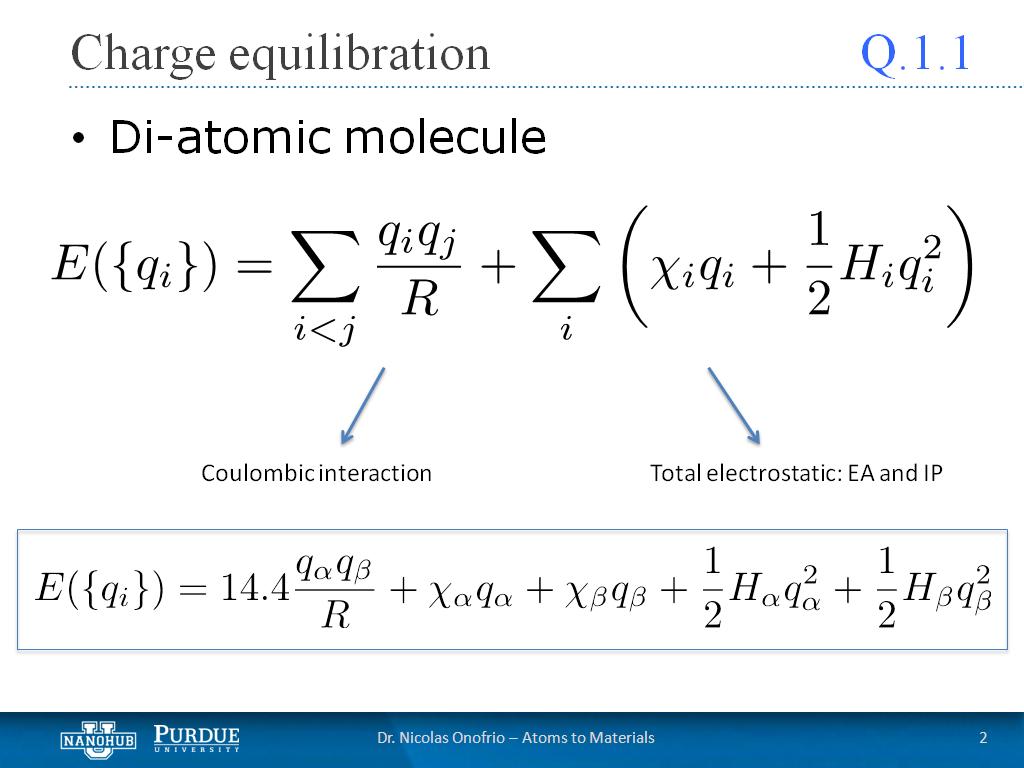 Q1.1 Charge equilibration