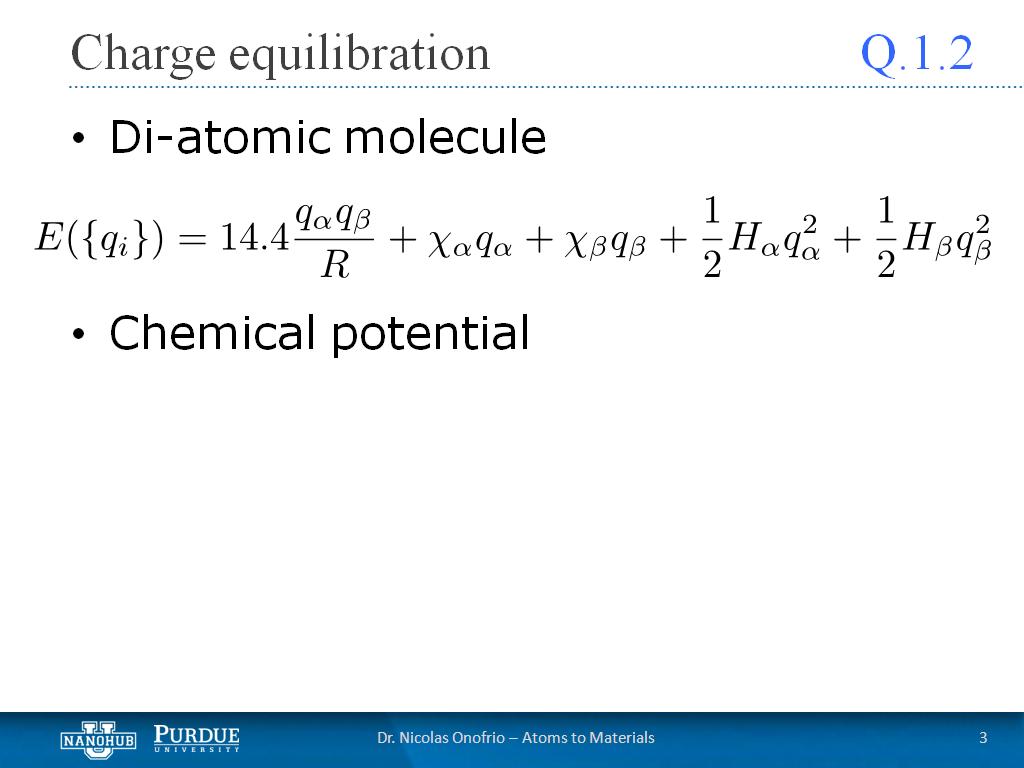 Q1.2 Charge equilibration