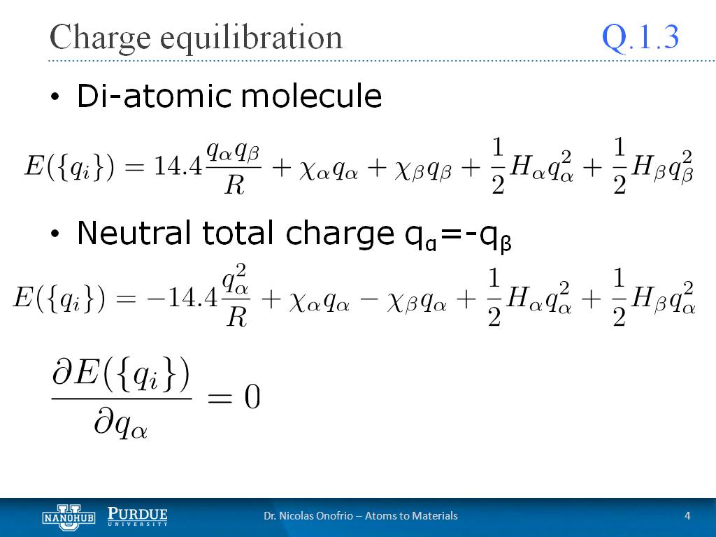 Q1.3 Charge equilibration