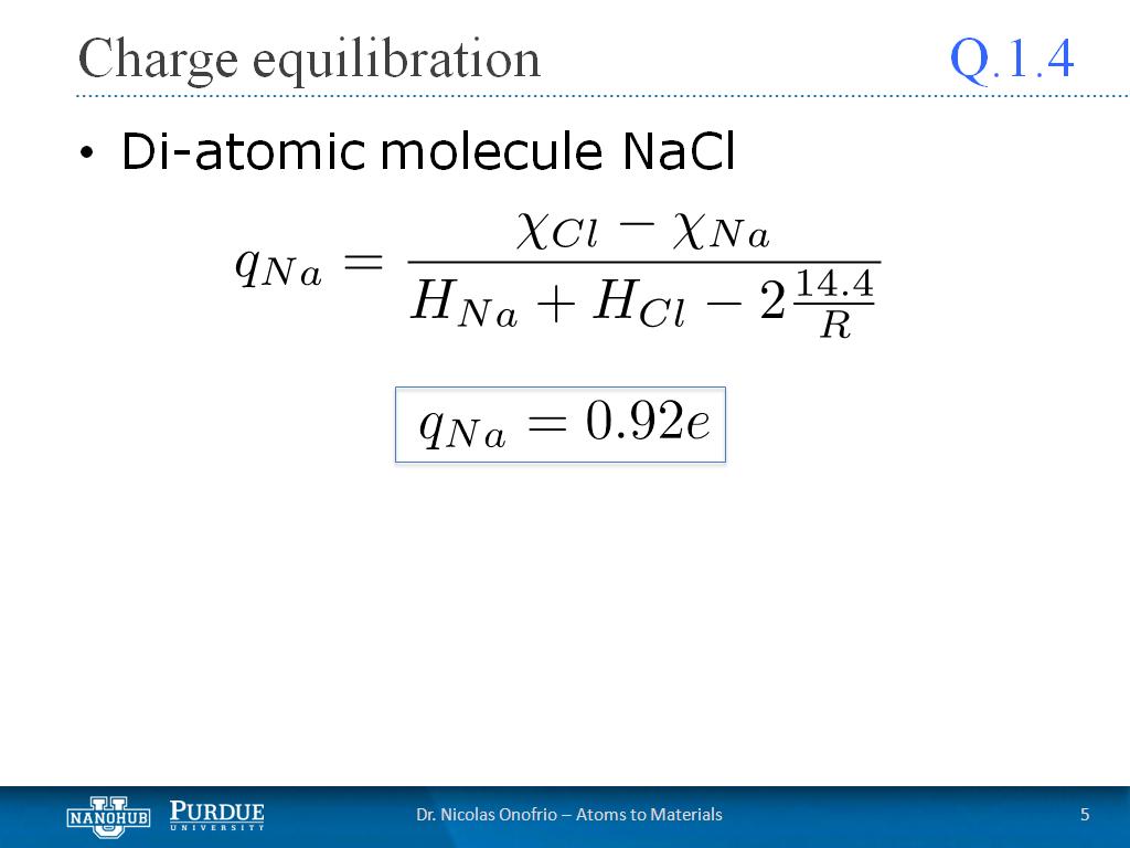 Q1.4 Charge equilibration