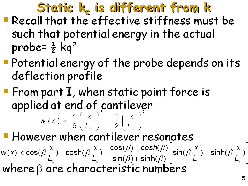 Static kc is different from k