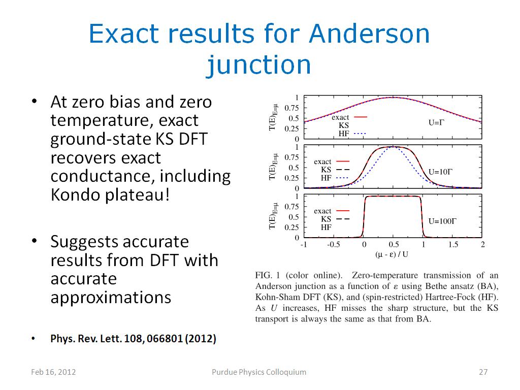 Exact results for Anderson junction