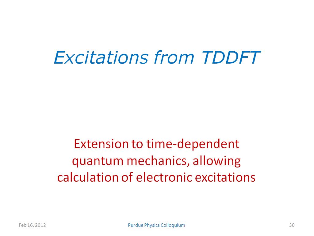 Excitations from TDDFT