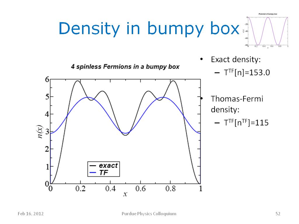 Density in bumpy box
