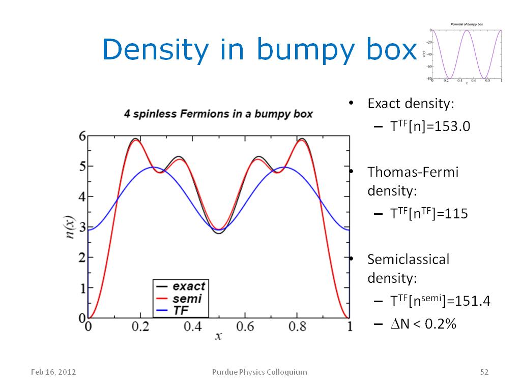 Density in bumpy box