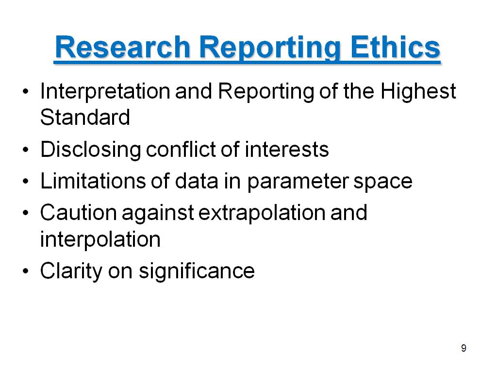 Research Reporting Ethics