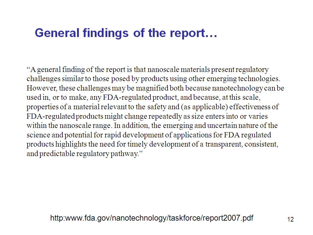 General findings of the report…
