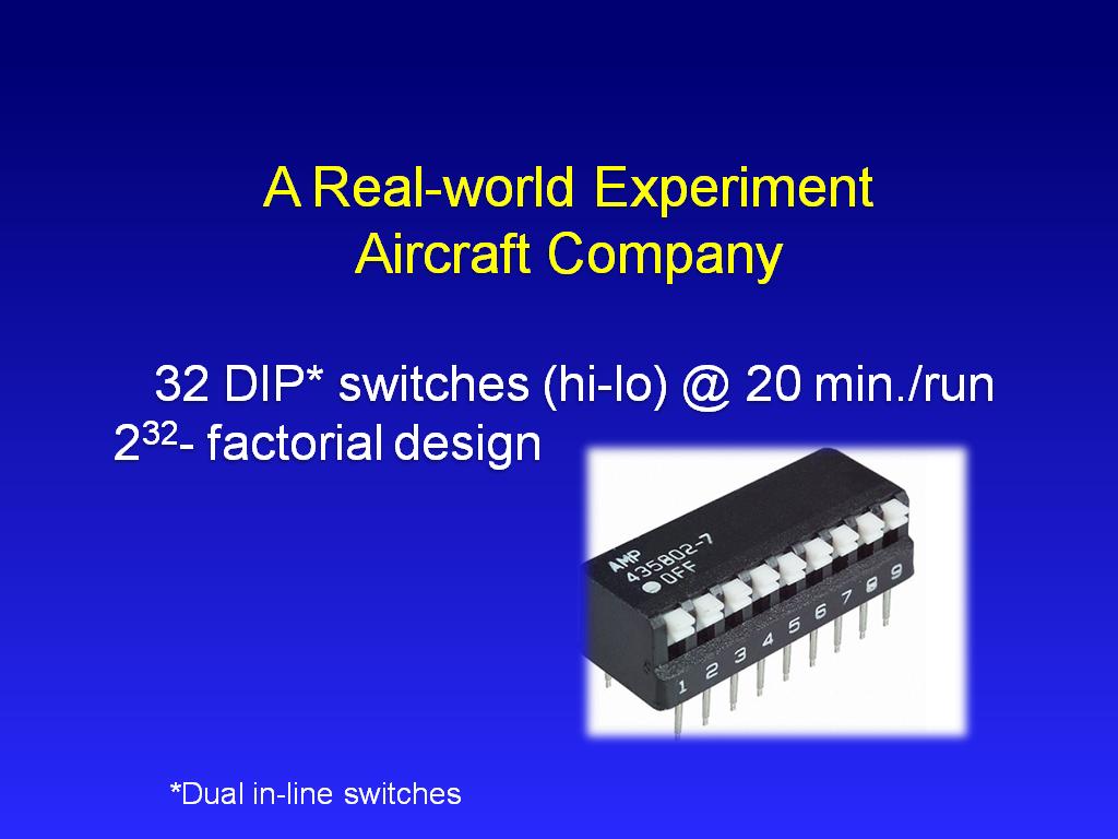 A Real-world Experiment Aircraft Company