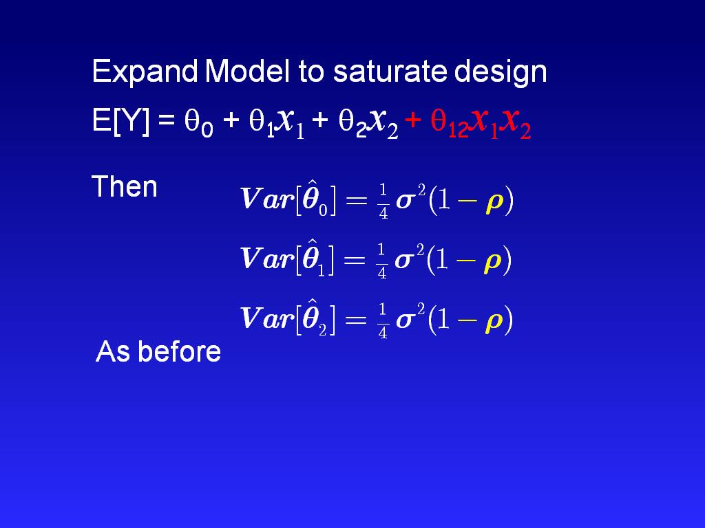 Expand Model to saturate design