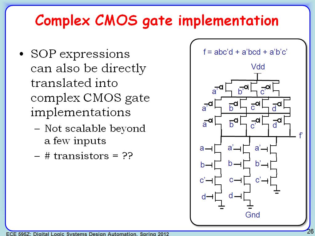 Complex CMOS gate implementation