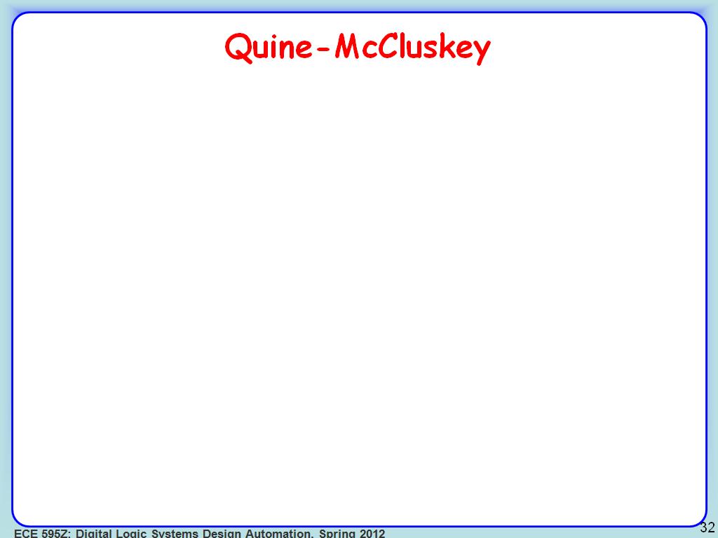 Quine-McCluskey