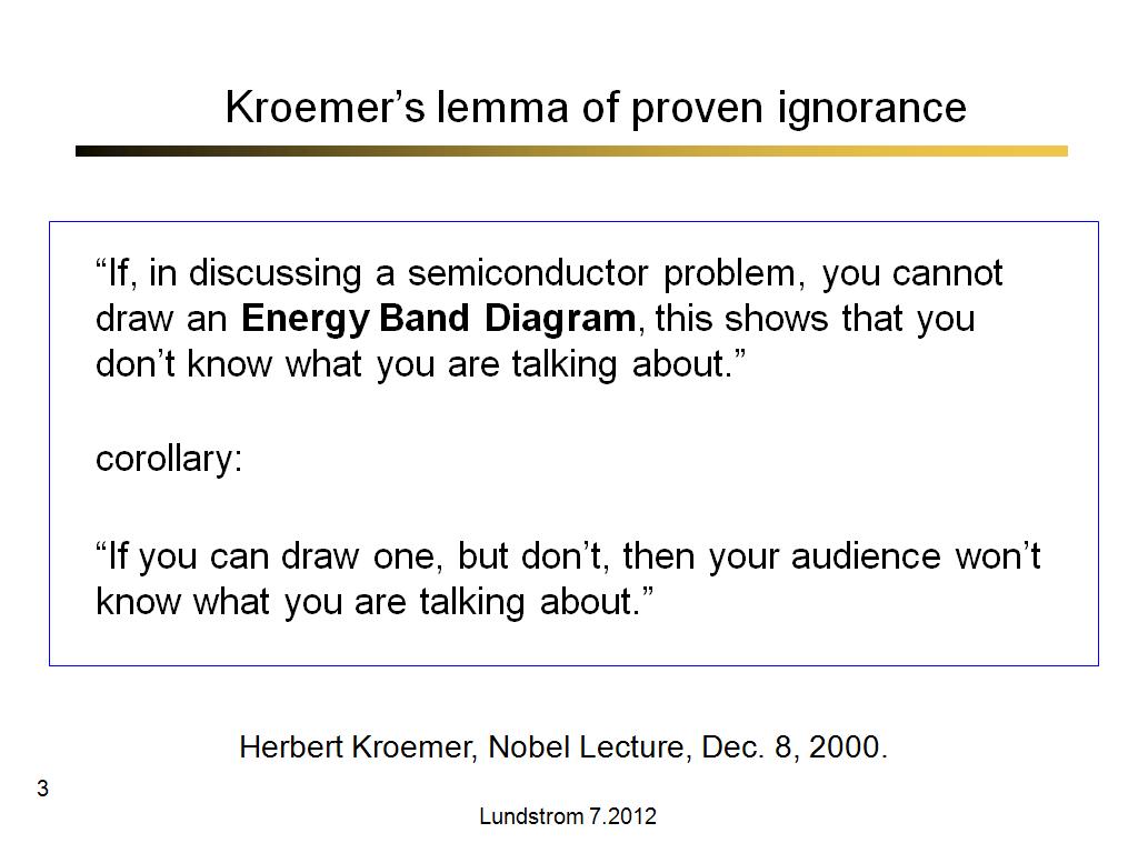 Kroemer’s lemma of proven ignorance