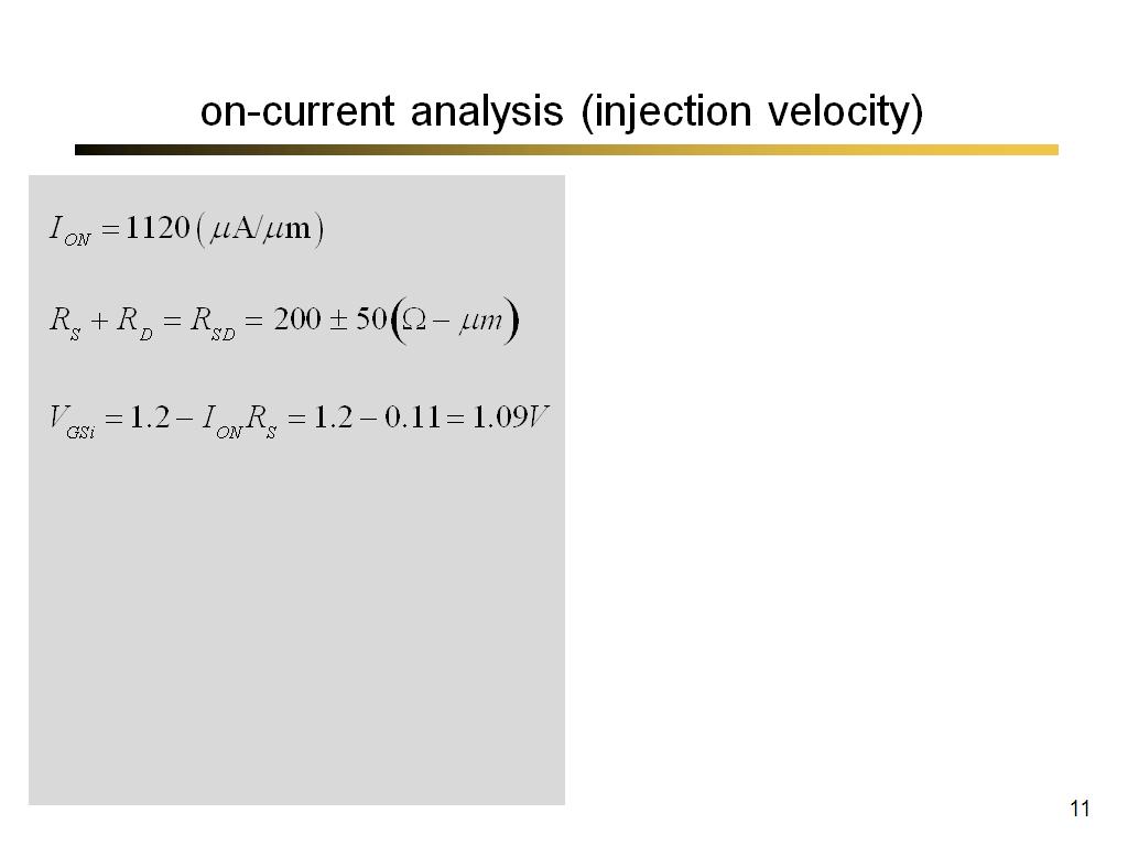 on-current analysis (injection velocity)