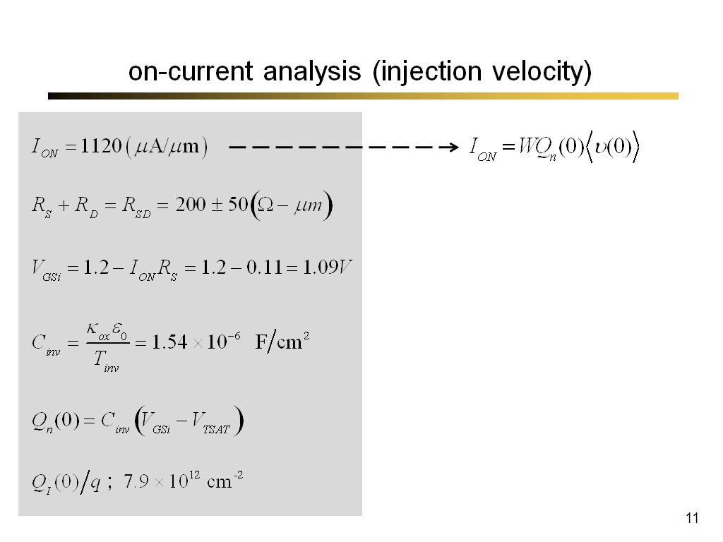 on-current analysis (injection velocity)