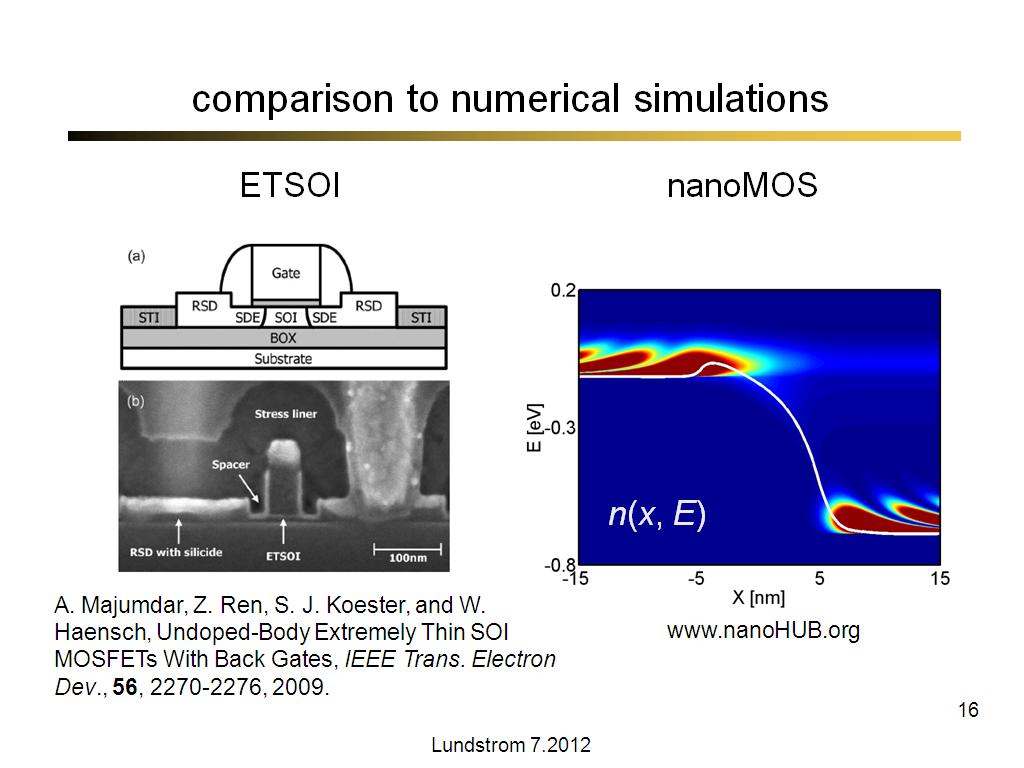 comparison to numerical simulations