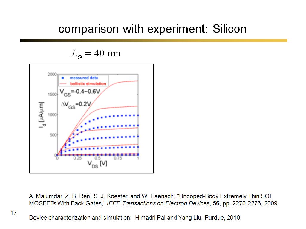 comparison with experiment: Silicon