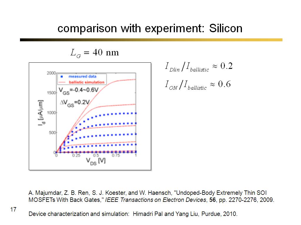 comparison with experiment: Silicon