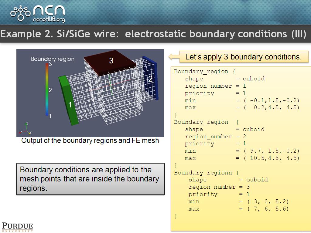Example 2. Si/SiGe wire: electrostatic boundary conditions (III)