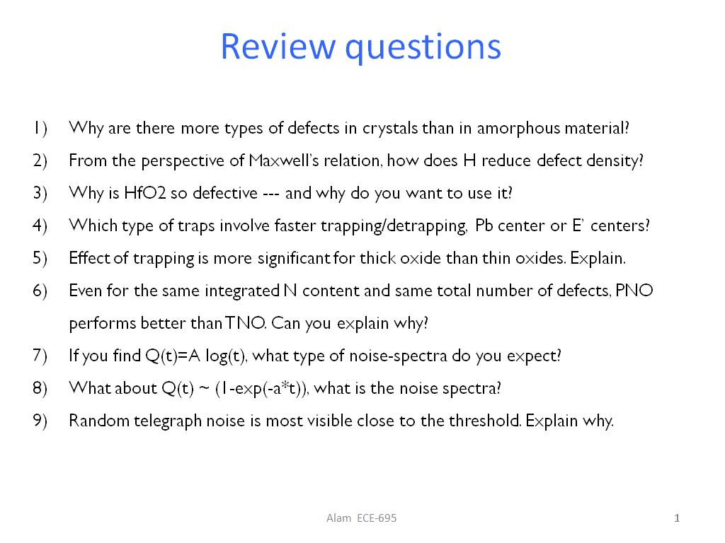 Review questions
