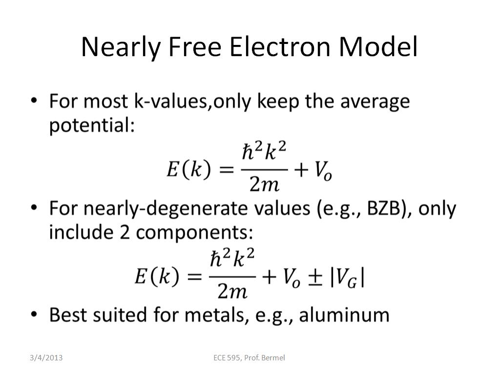 Nearly Free Electron Model