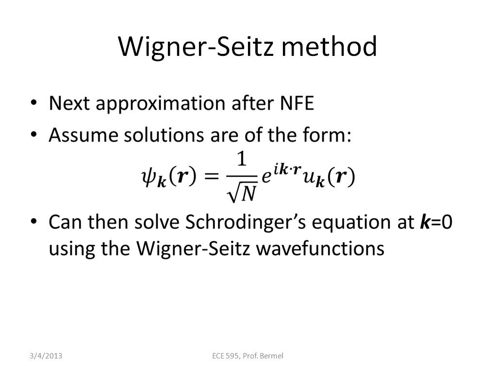 Wigner-Seitz method