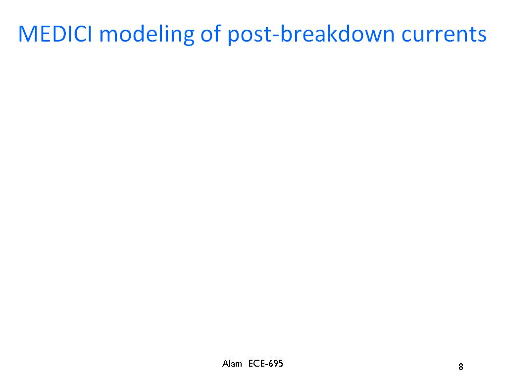 MEDICI modeling of post-breakdown currents