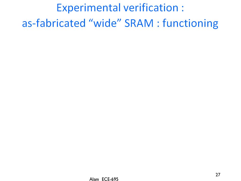 Experimental verification : as-fabricated 