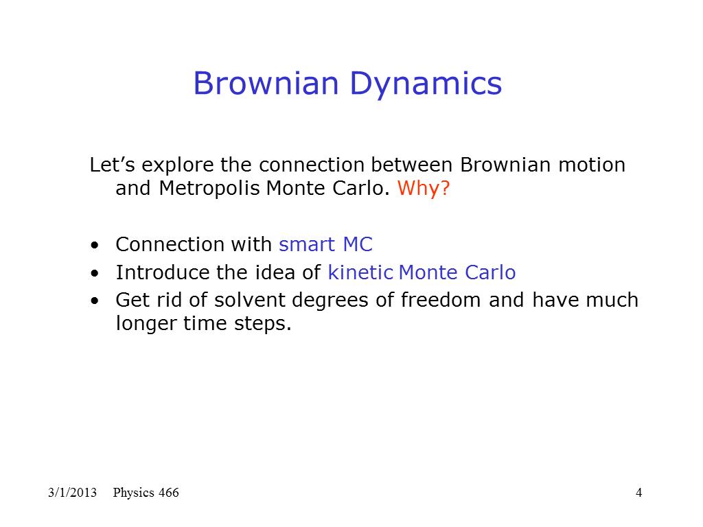 Brownian Dynamics