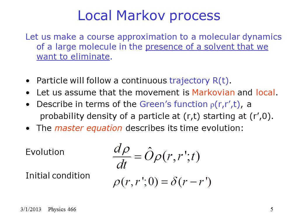 Local Markov process