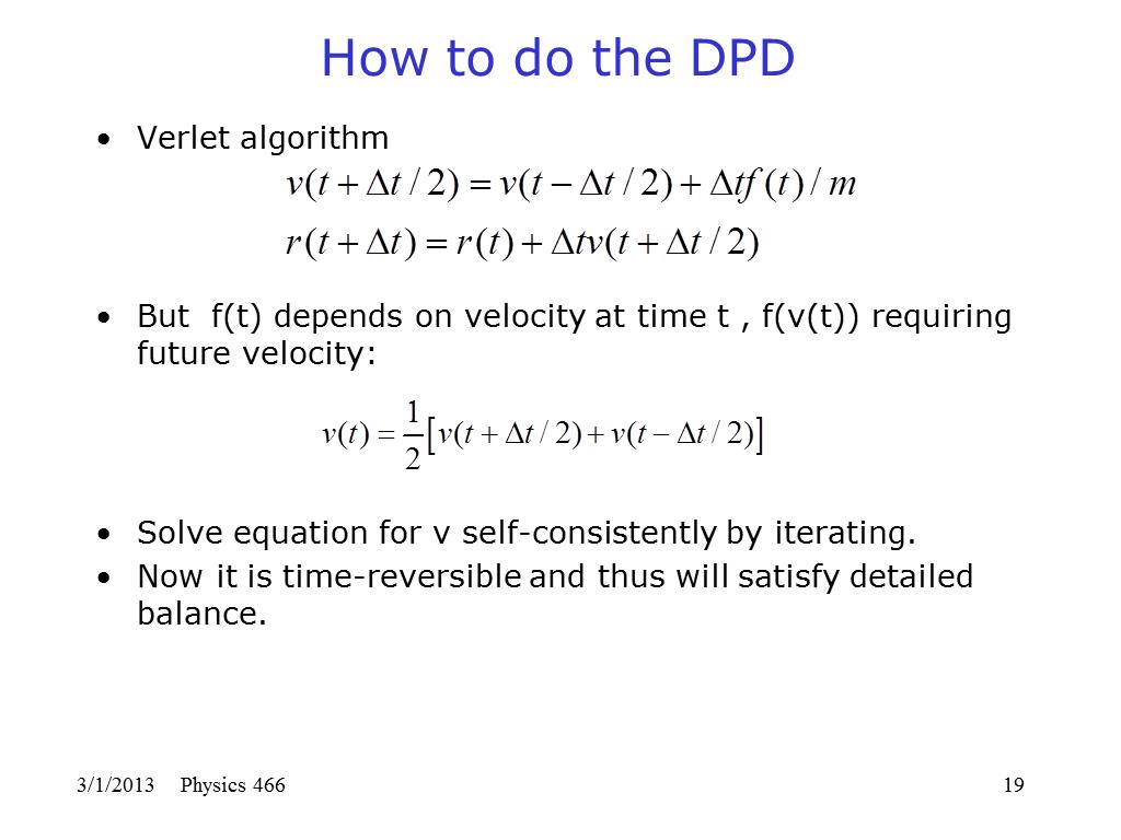 How to do the DPD