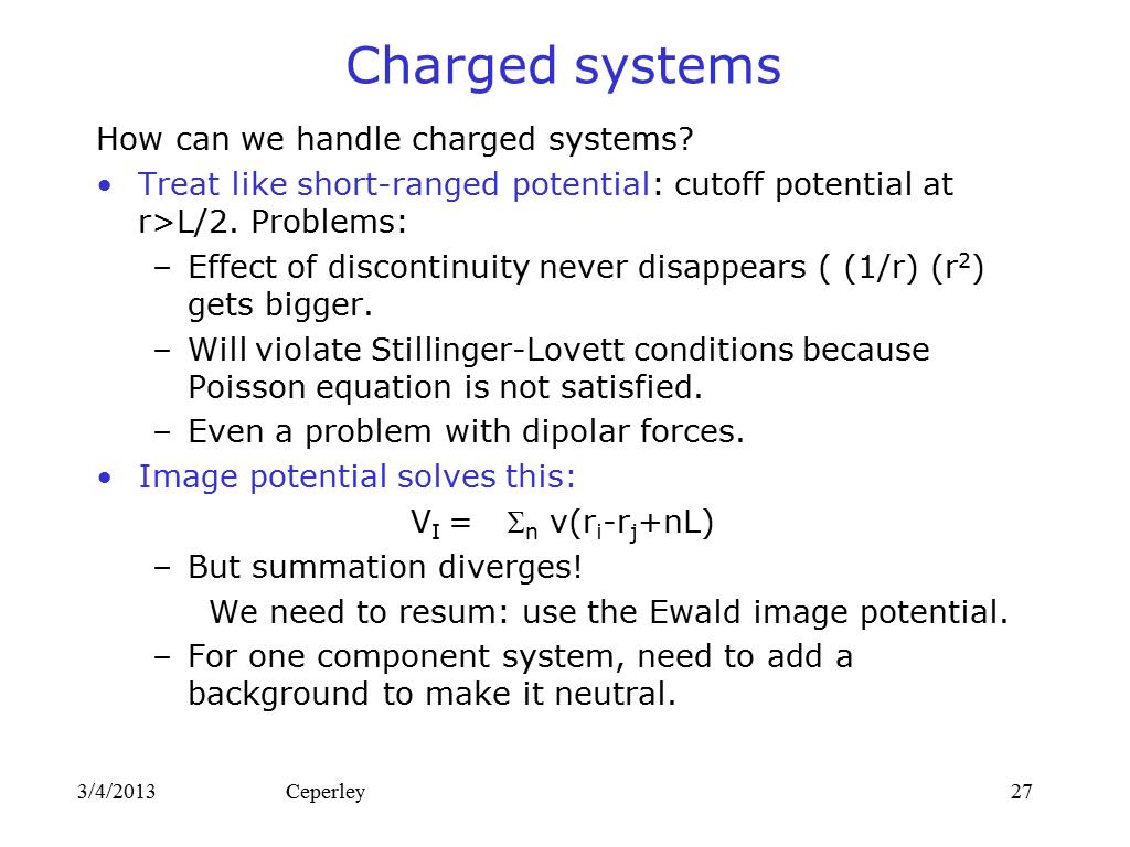 Charged systems
