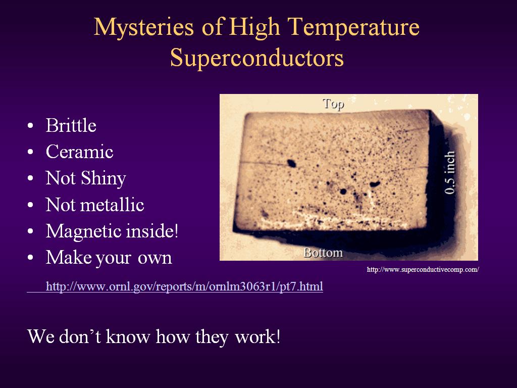 Mysteries of High Temperature Superconductors