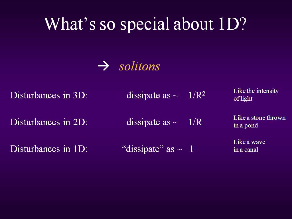 What's so special about 1D?
