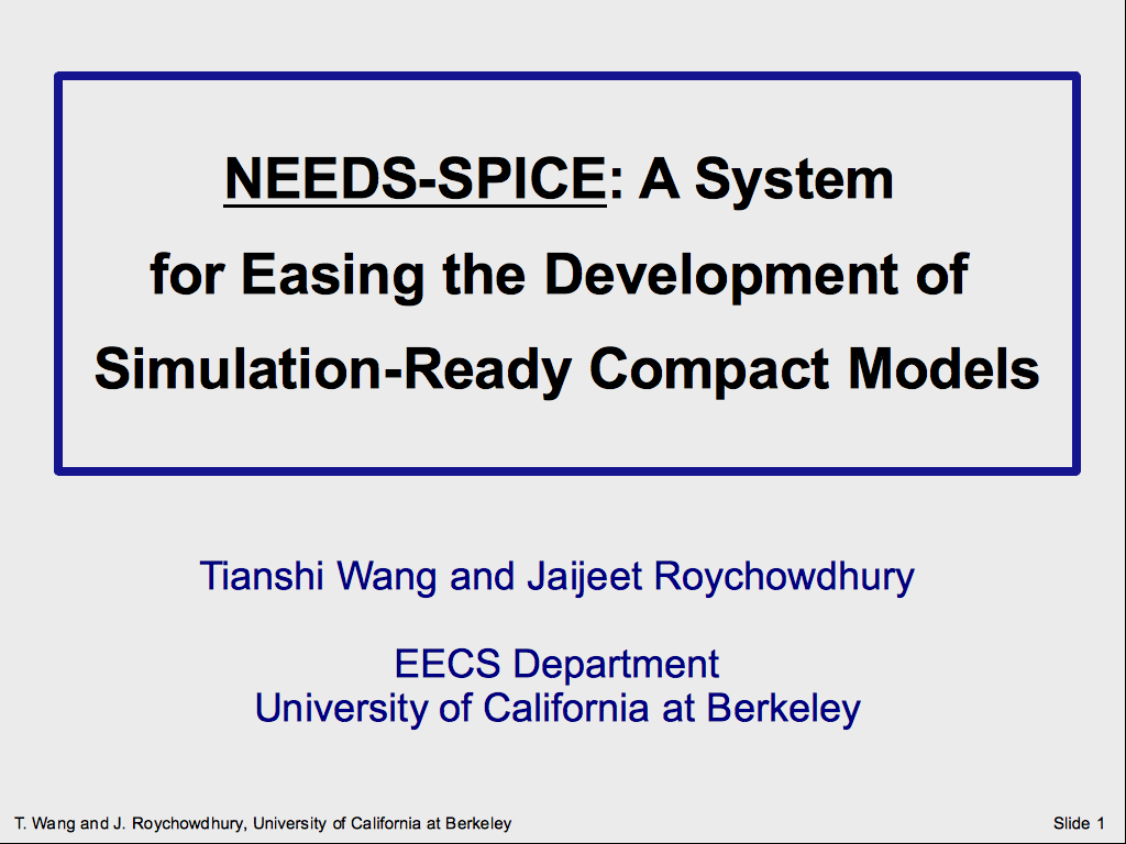 NEEDS-SPICE: A System for Easing the Development of Simulation-Ready Compact Models