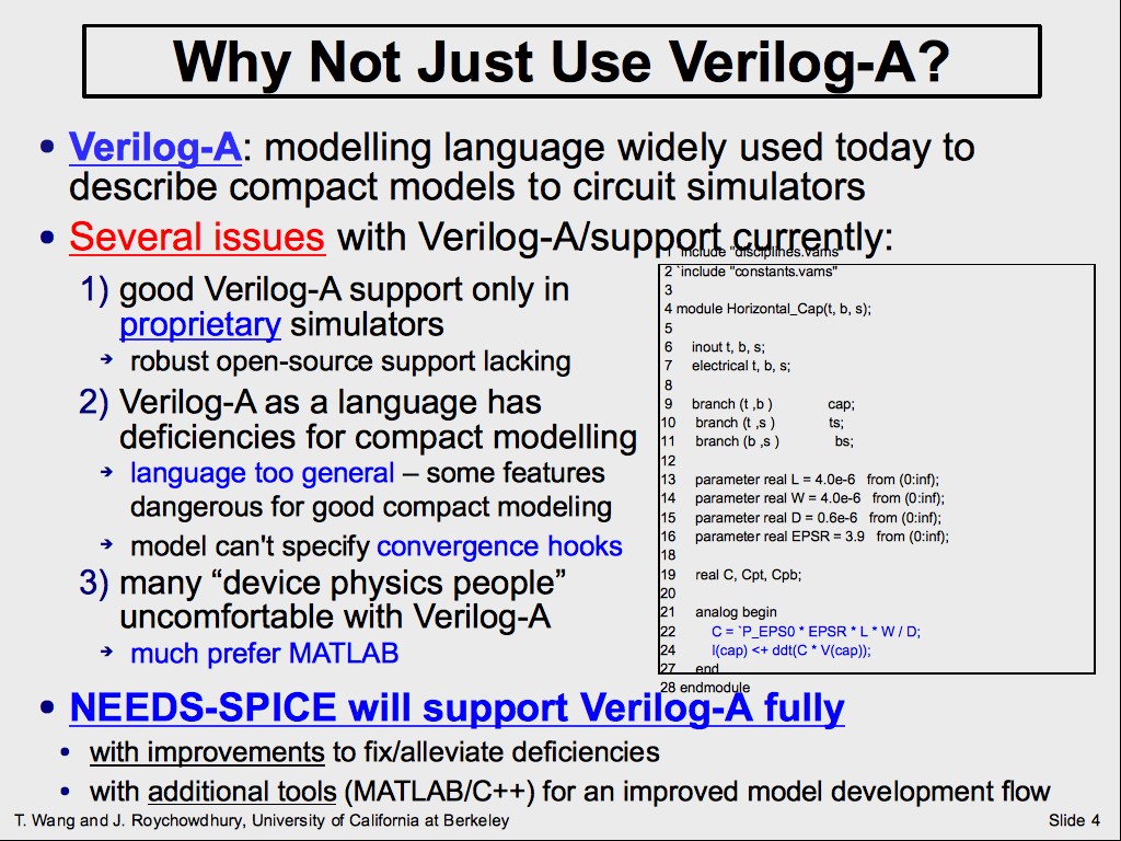 Why Not Just Use Verilog-A?