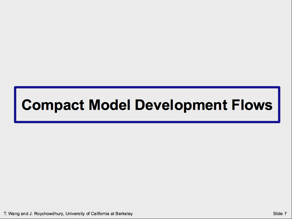 Compact Model Development Flows