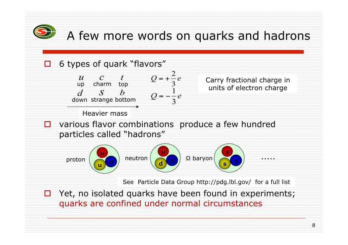 A few more words on quarks and hadrons
