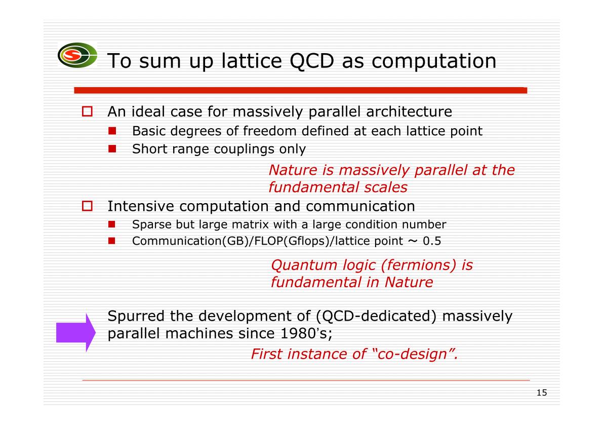 To sum up lattice QCD as computation
