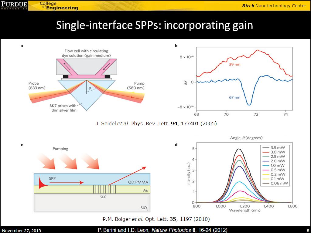 Single-interface SPPs: incorporating gain