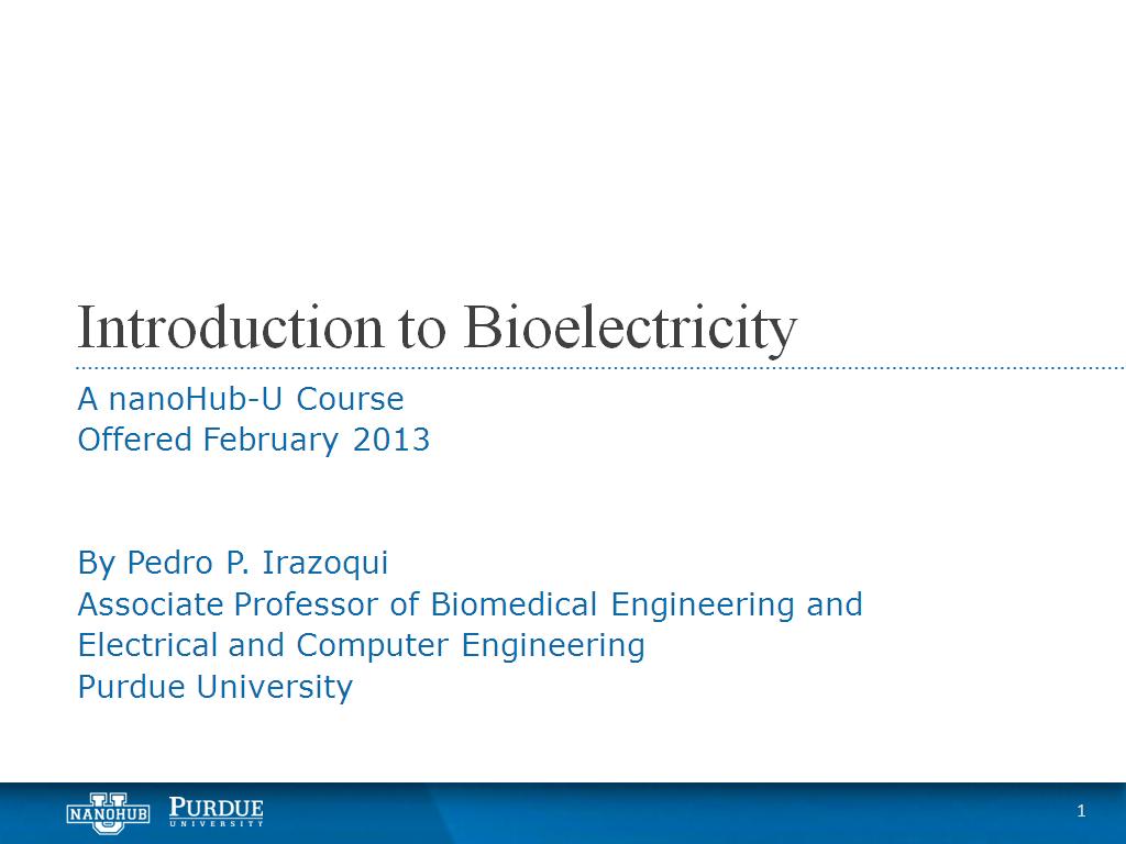 Introduction to Bioelectricity