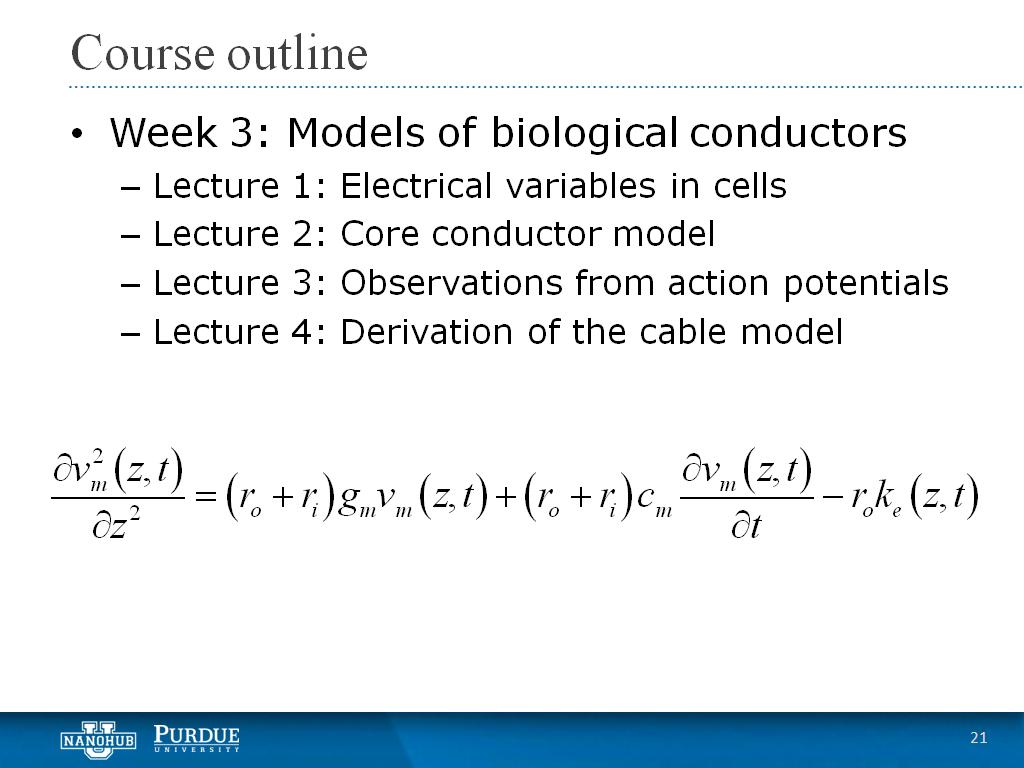 Week 3 Lecture 4: Derivation of the cable model