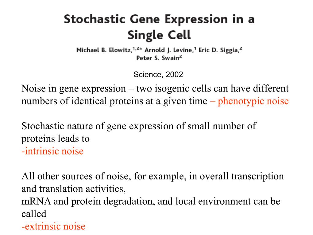 Stochastic Gene Expression in a Single Cell