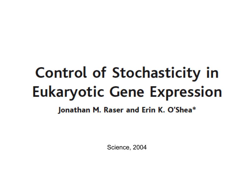 Control of Stochasticity in Eukaryotic Gene Expression