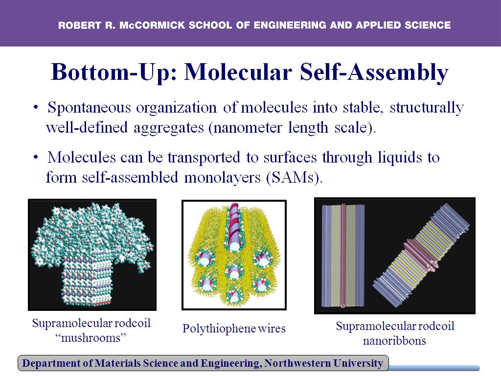 Bottom-Up: Molecular Self-Assembly