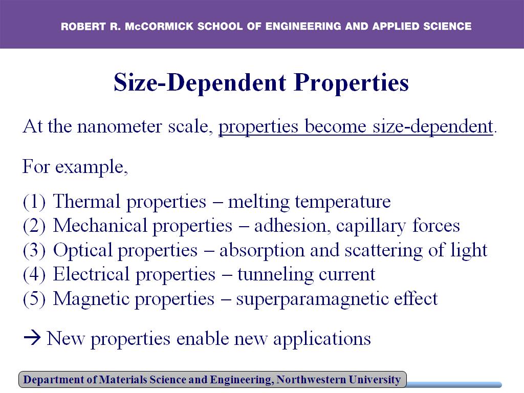 Size-Dependent Properties